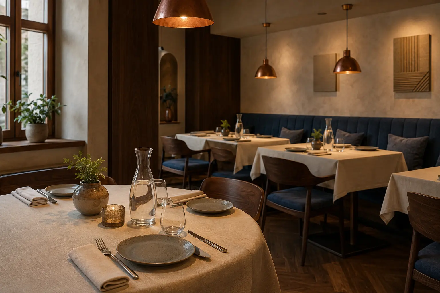 Esti terítés a Pannon Lodge szegedi éttermében
